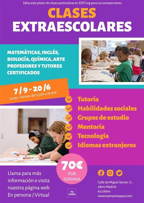 cartel de clases particulares|Plantillas para carteles de clases particulares